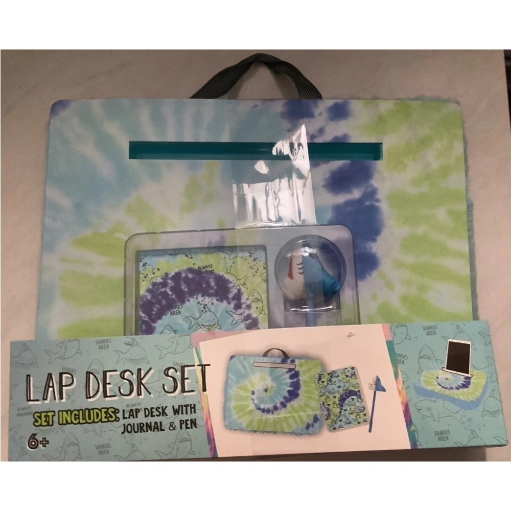 Portable Lap Desk with Pillow up 2 Coloring Sticker Sheets & 4 Markers 18x14In - Picture 4 of 7